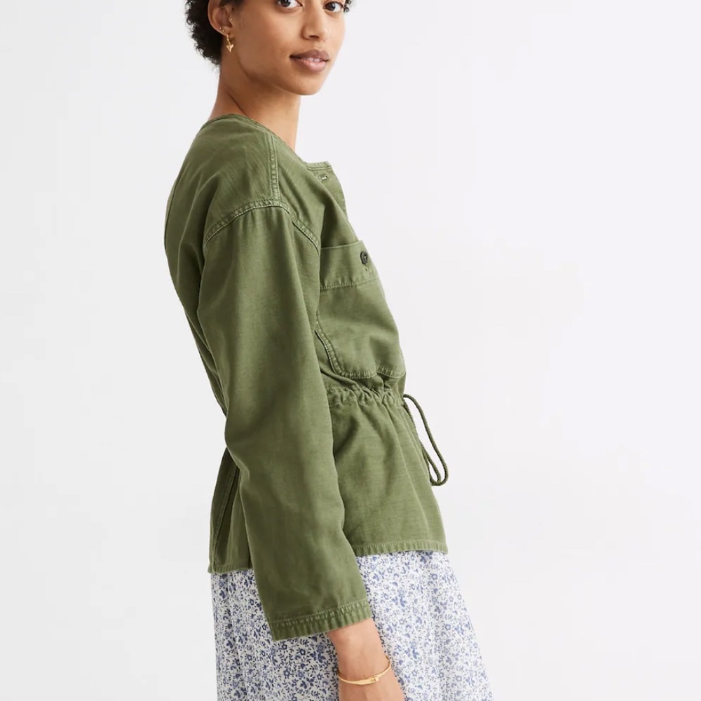 Madewell Green Claremont Drawstring Utility Jacket Size S - Picture 2 of 8